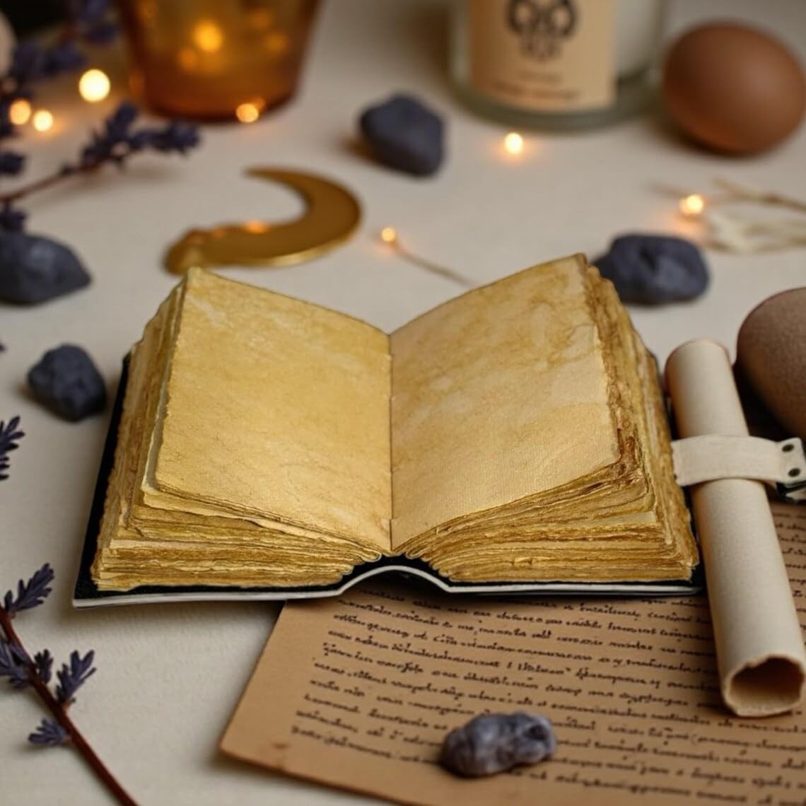 Blank Spell Book of Shadows Journal with Lock Clasp Vintage Handmade Leather Jou