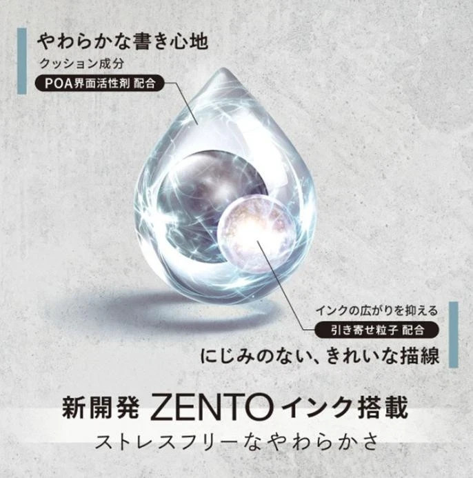 Uni-ball ZENTO Signature Metallic Black Pen 0.5mm with Free Refill (US Seller)