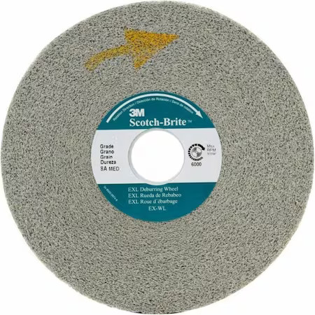 Scotch-Brite 7000000737 Deburring Wheel, Xl-Wl, 9S Fine, 6 In X 1 In X 1 In