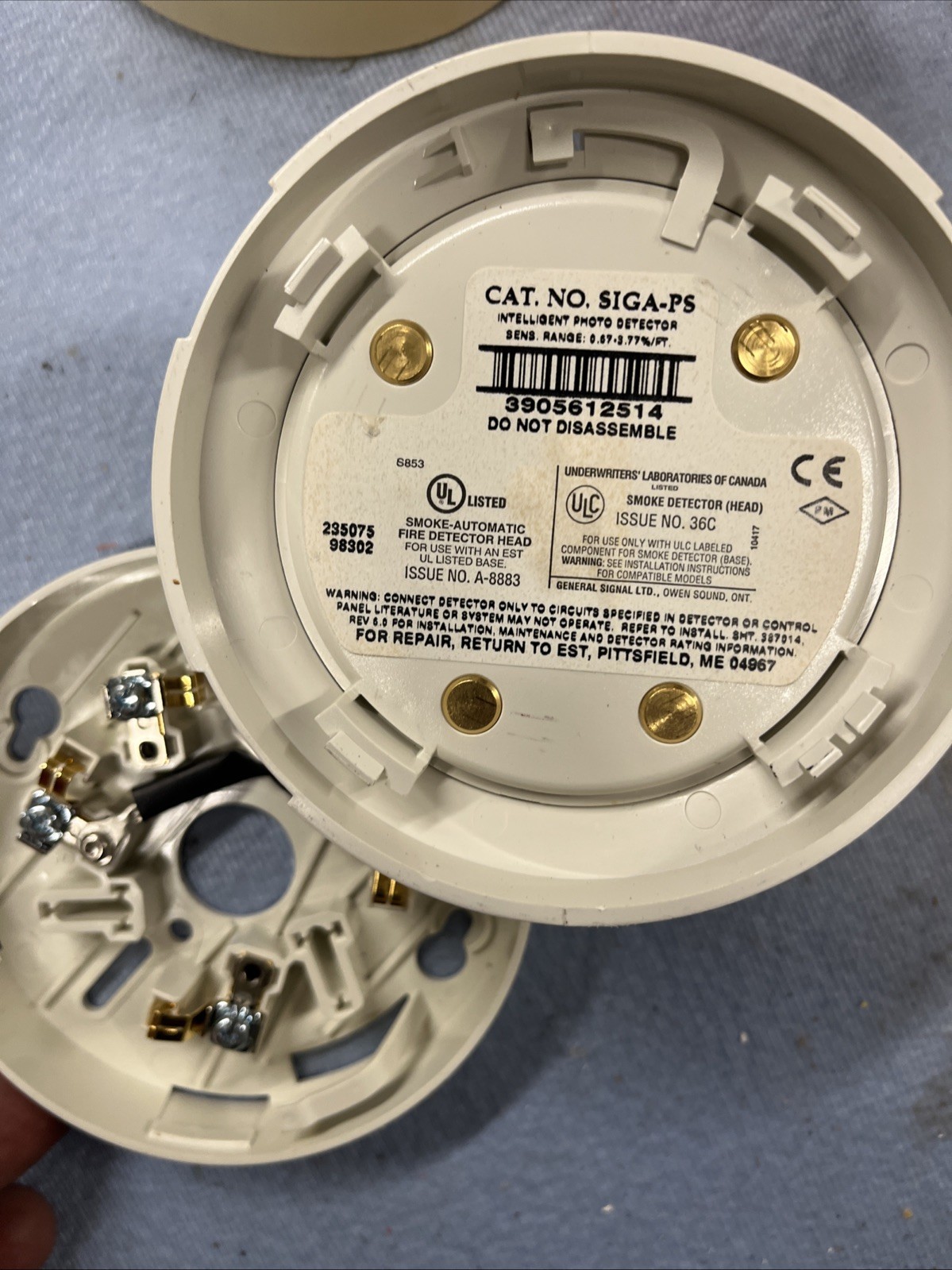 EST Edwards SIGA-PS Fire Alarm Smoke Detector
