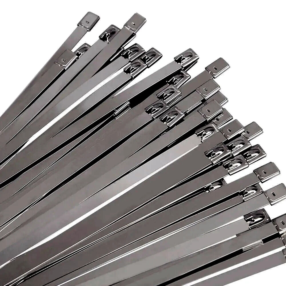 INDUSTRIAL GRADE 400lb (12MM) Stainless Steel Metal Zip Ties Heavy Duty Cable