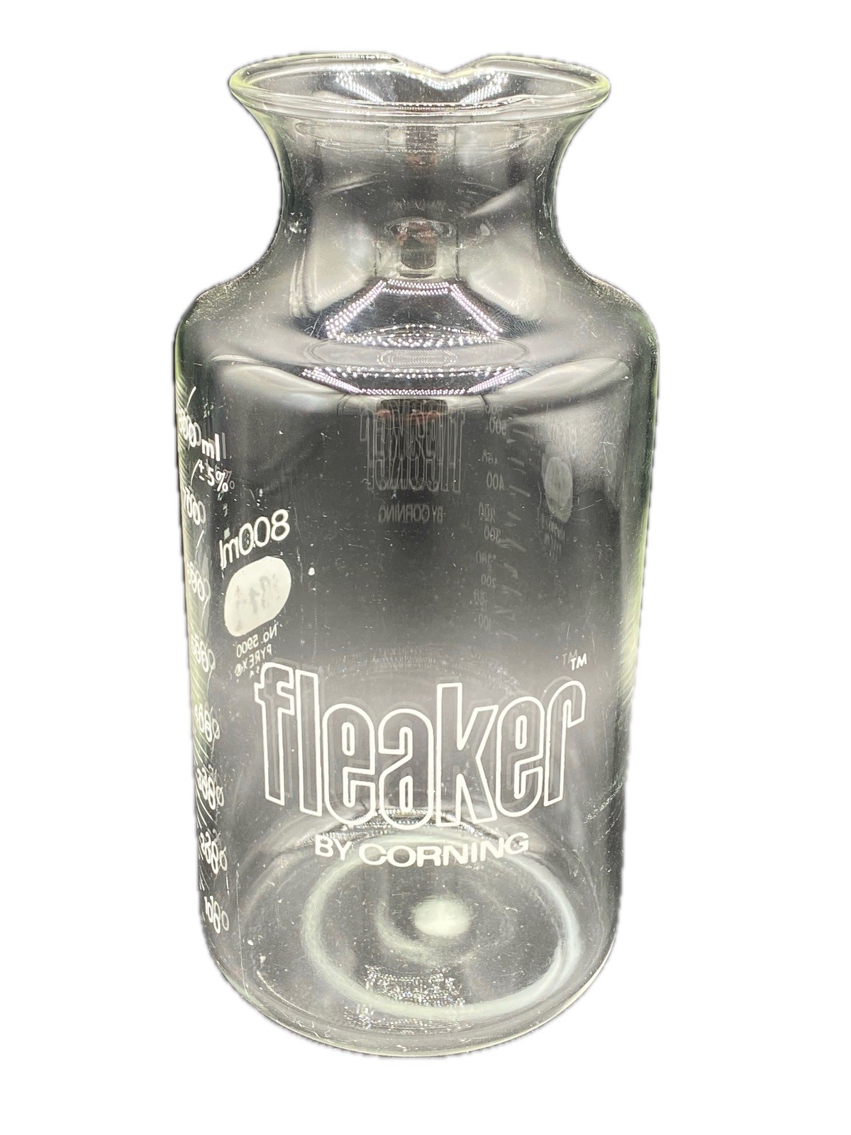 Corning PYREX Glass 800mL Graduated Fleaker Flask Beaker w/o Cap 5900-800 (1/Pk)