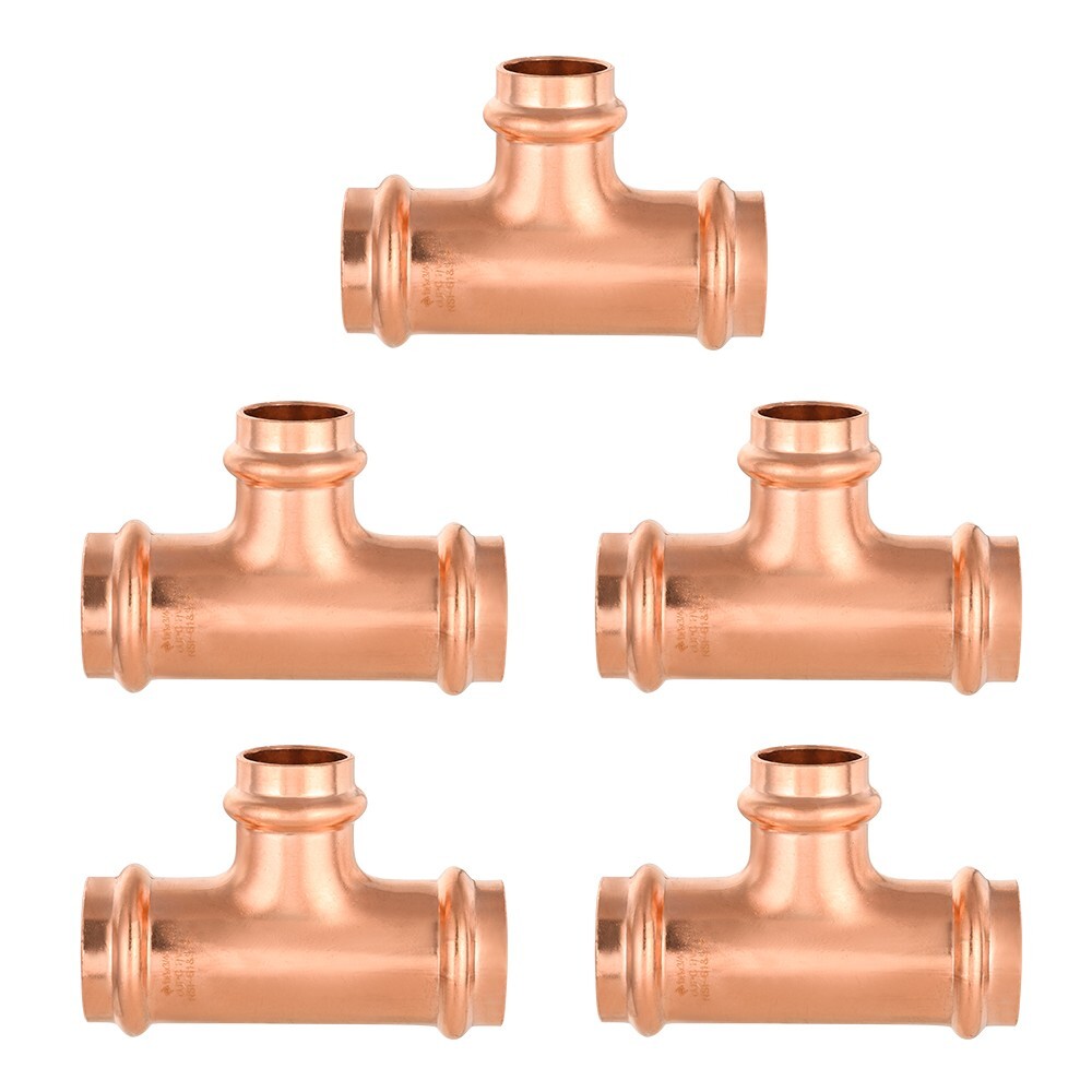 5 PCS EFIELD 1″ X 1″ X 3/4″ Press Fit Tee Copper Fittings, Lead Free