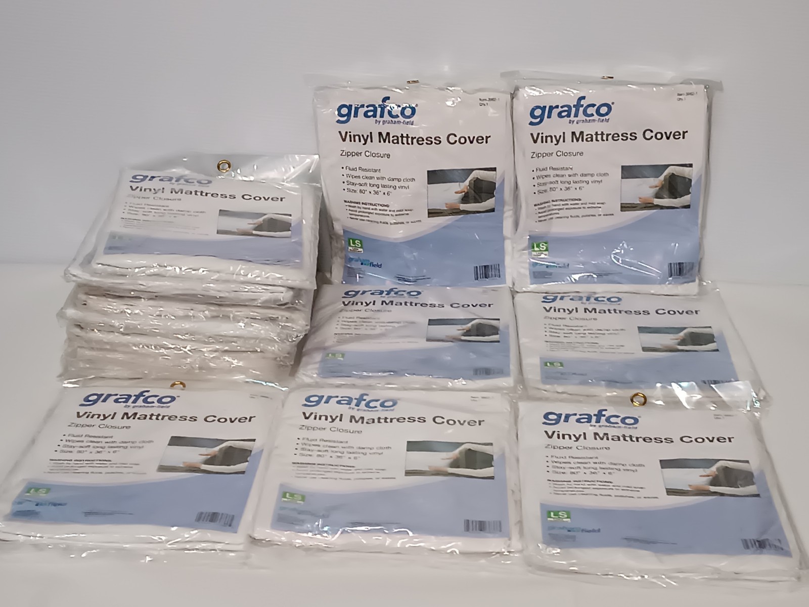 Graham-Field 3862-1 Grafco Vinyl Mattress Cover with Zipper Closure, 80″x36″x6″