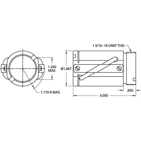 Thomson 8115-448-014 Ball Nut, Ball Circle Dia 1.500 In