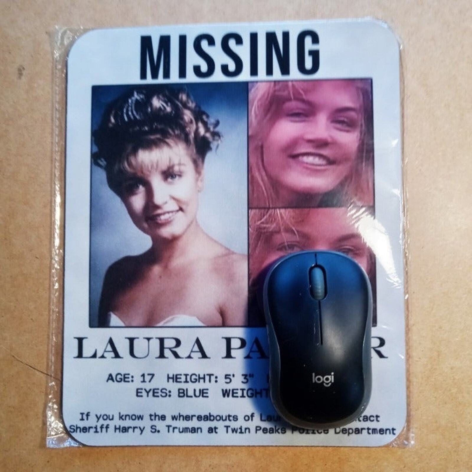 Laura Palmer missing poster (mousepad) Twin Peaks custom mouse pad 8×10 inches