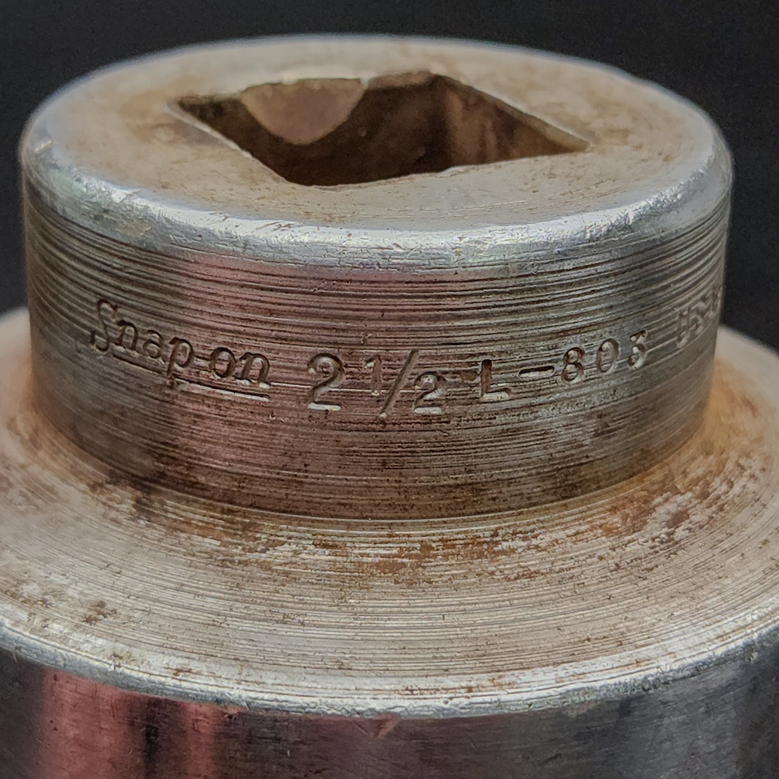 Snap-On L-803 1″ Drive Impact Socket 2-1/2″ 6-Point Standard 4-1/8″ Long 🔧
