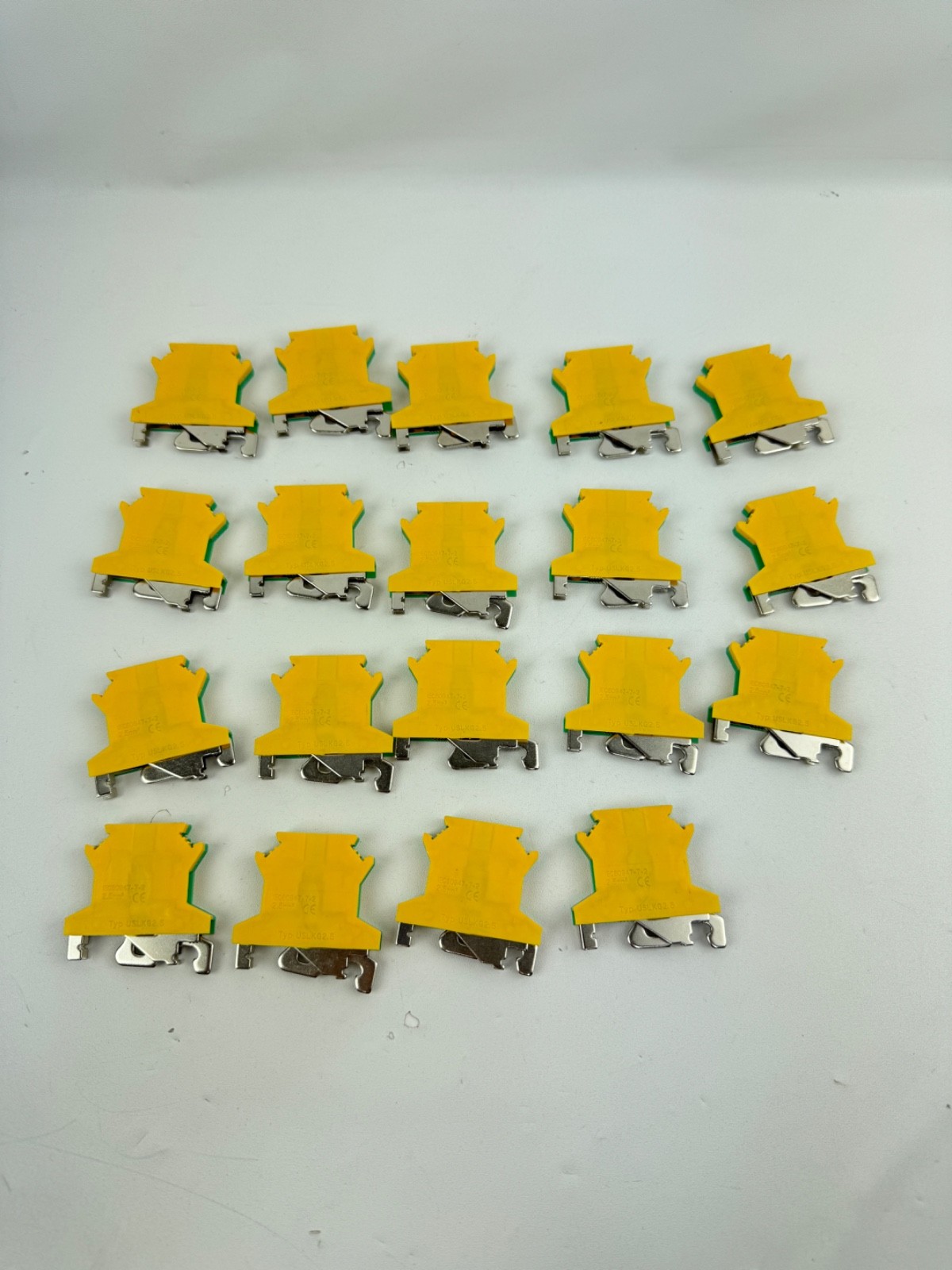 x(19) Pcs USLKG2.5 Ground Circuit Connection Terminal Block DIN Rail Mounted