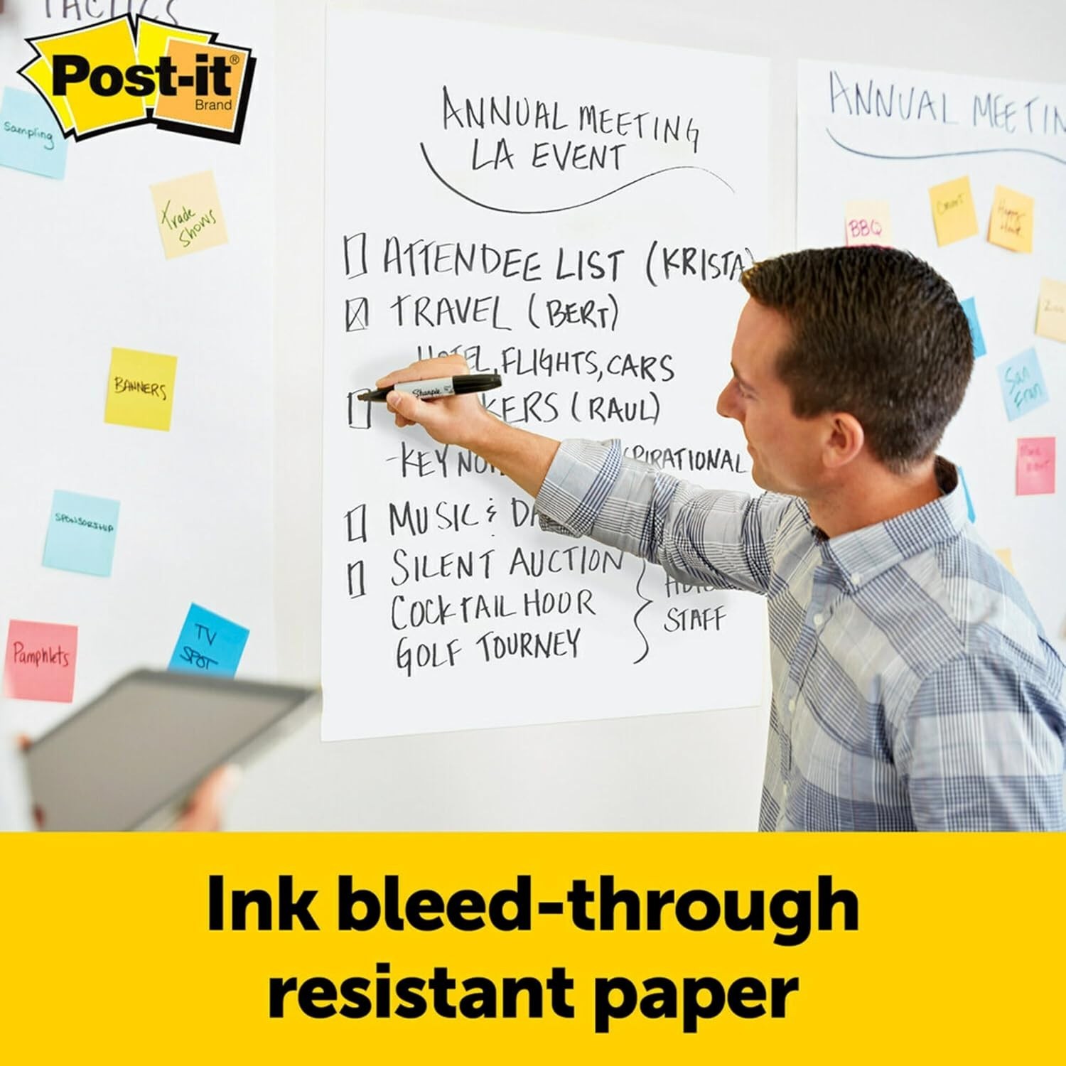 Post-it (566) Self-Stick Wall Easel Pad 20″ x 23″ – 20 Sheets/Pad – 4 Pads/Box