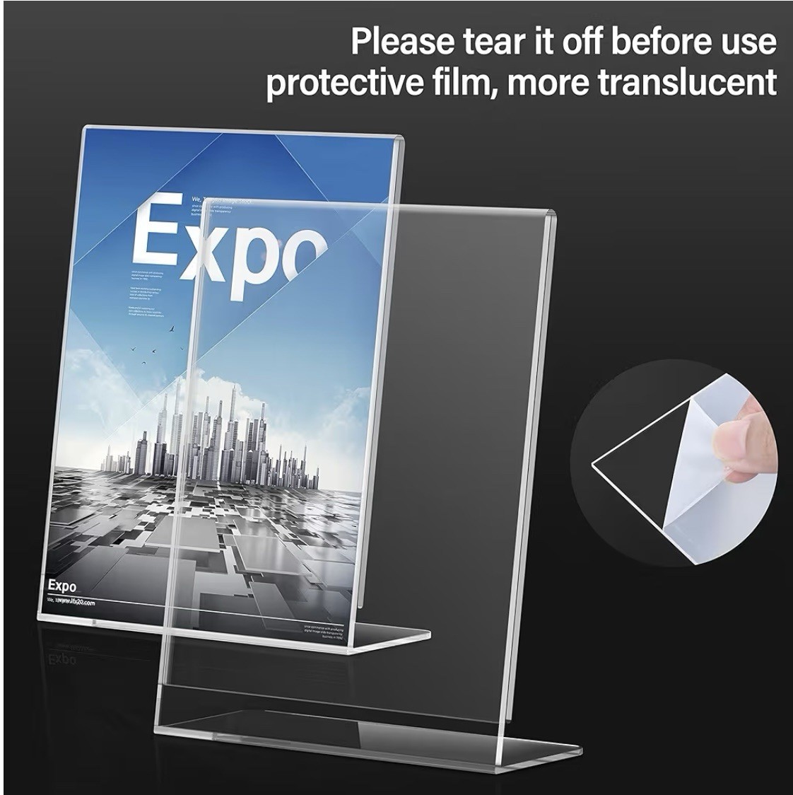 24 Pack Acrylic Sign Holder 8.5 x 11, Slant Back Display Stand, Clear Frames