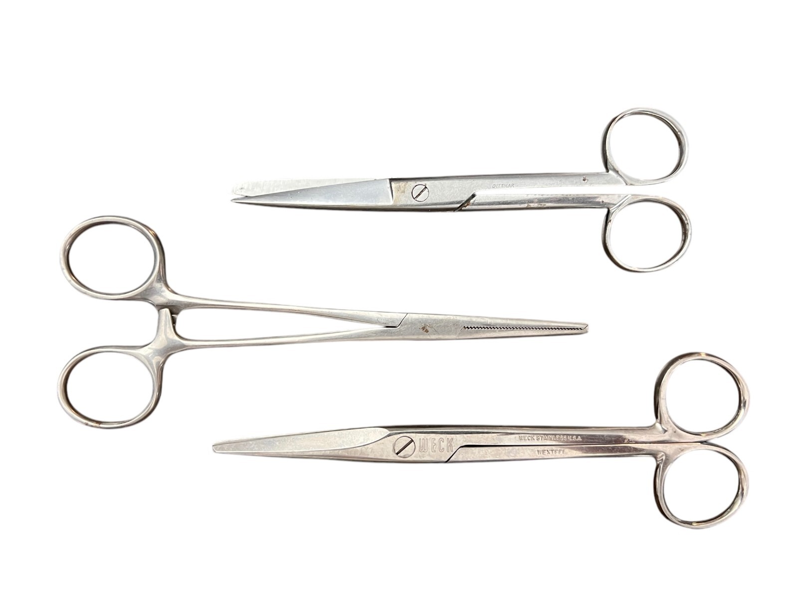 WoW~ lot 3 Surgical Scissors WECK #162 Silco Clamp Dittmer Medical grade