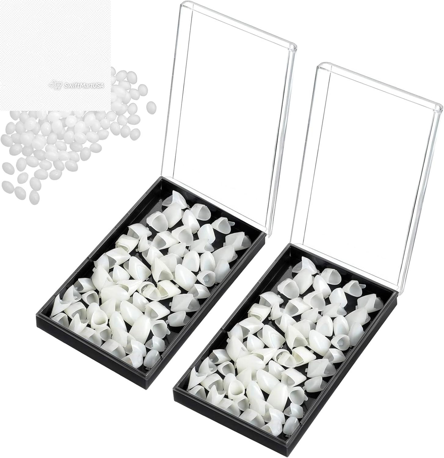 120 Pcs False Teeth Crown Veneers Anterior Posterior Set with Thermal Beads Cap