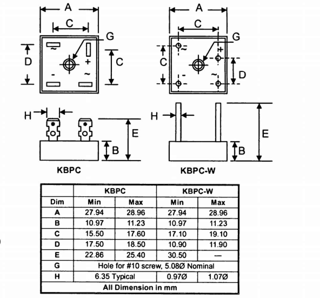 5pcs Kbpc2510 2510 Bridge Rectifier Diode 25a 1000v Single Phase Full Wave Elect