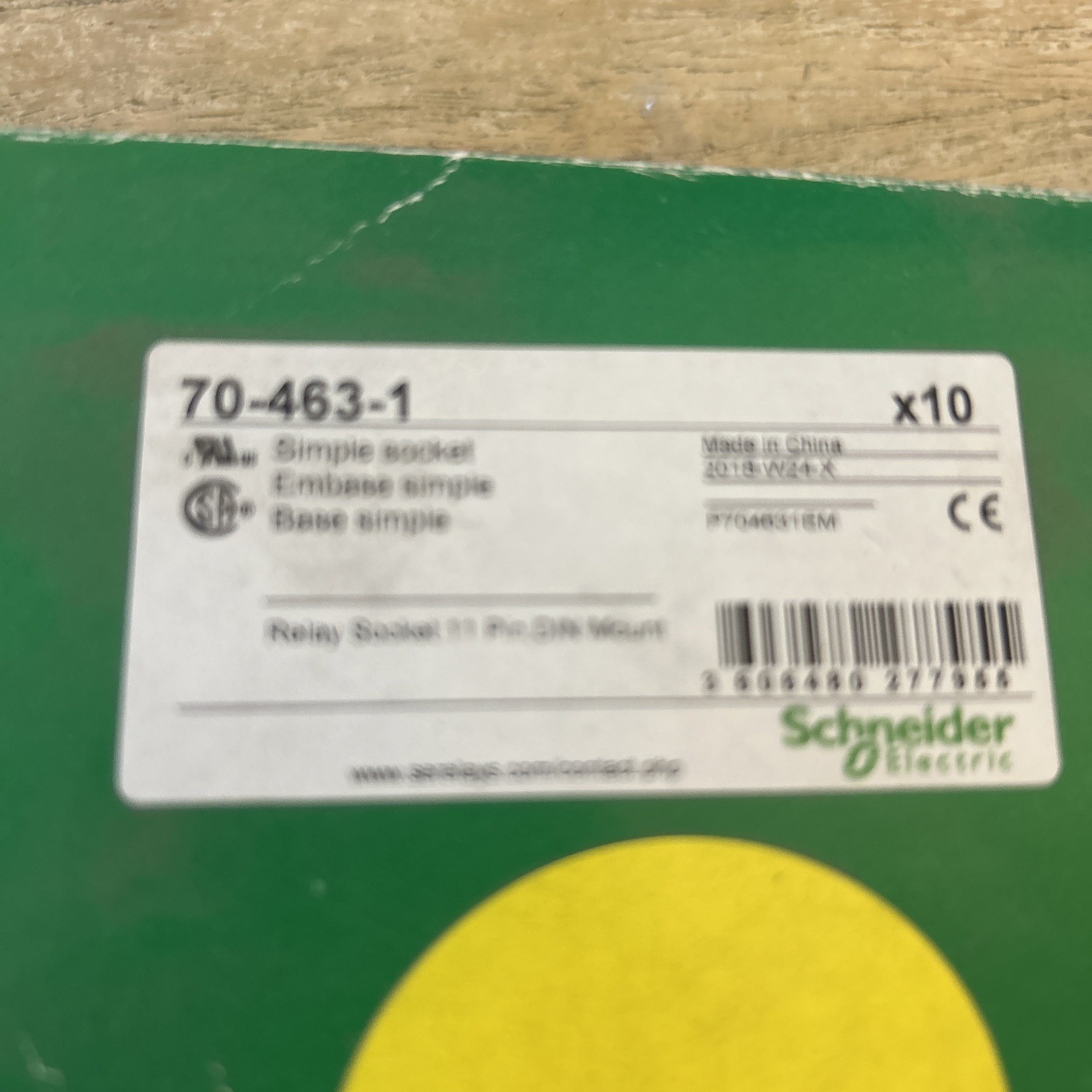 Lot of 6 Schneider 70-463-1 Relay Socket 11 Pin Ice Cube Din Rail/ Panel