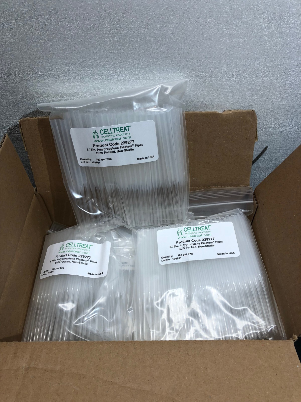 Celltreat 229277 5.75in Polypropylene Plasteur Pipet 100 Per Bag
