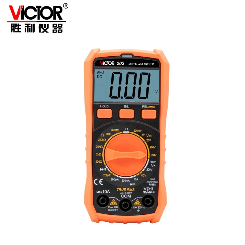 Digital Multimeter Portable Compact Manual Ranging Voltage Current Resistance