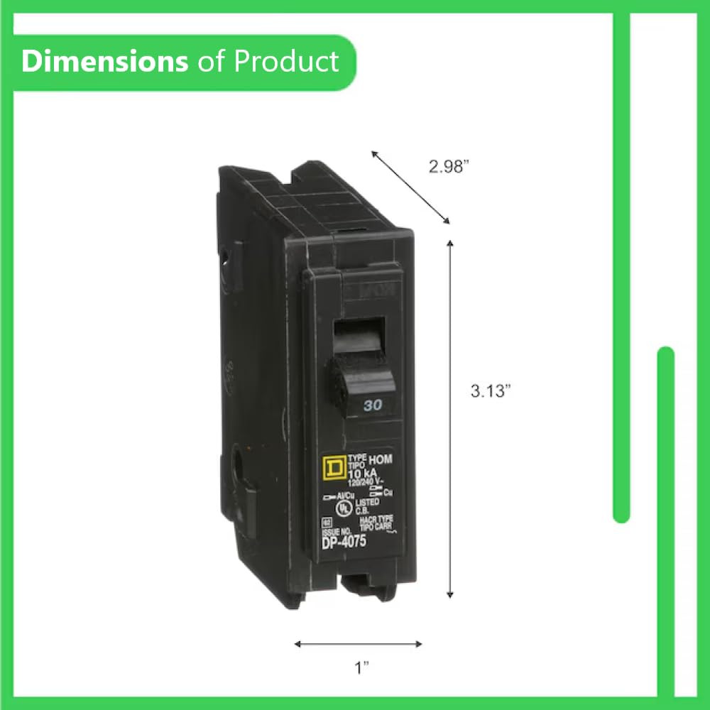 Genuine Square D HOM130 Circuit Breaker Kit Bundle (2 Pack), 30 Amp (30A) Single