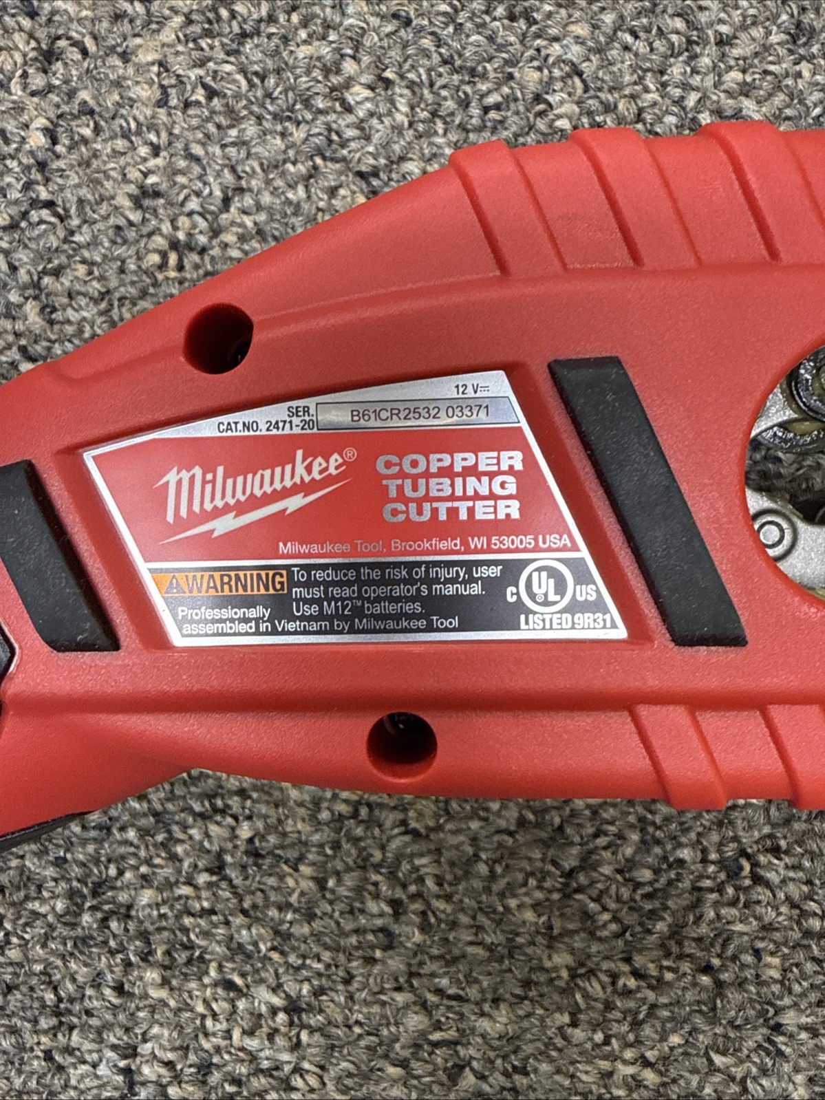 Milwaukee 2471-20 M12 Cordless Copper Tubing Cutter Tool – **FOR PARTS**