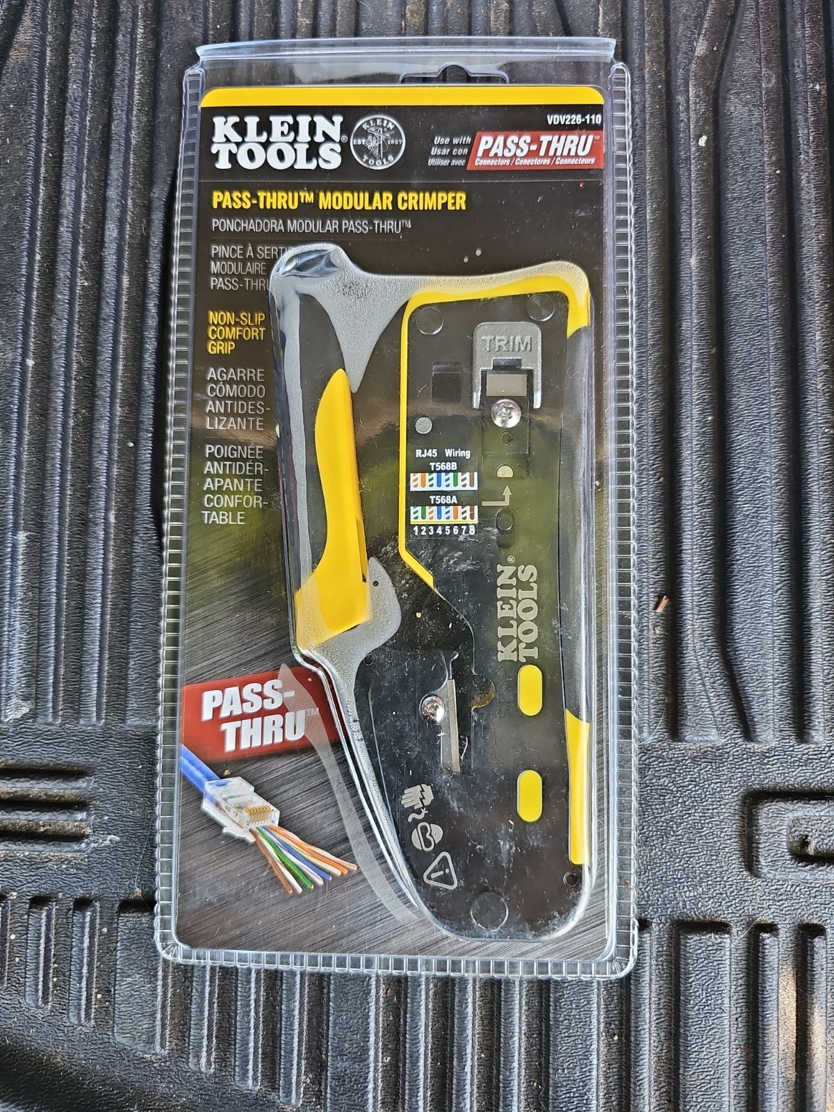 Klein Tools VDV226-110 Pass-Thru Modular RJ45/RJ11 Crimper Trimmer Tool
