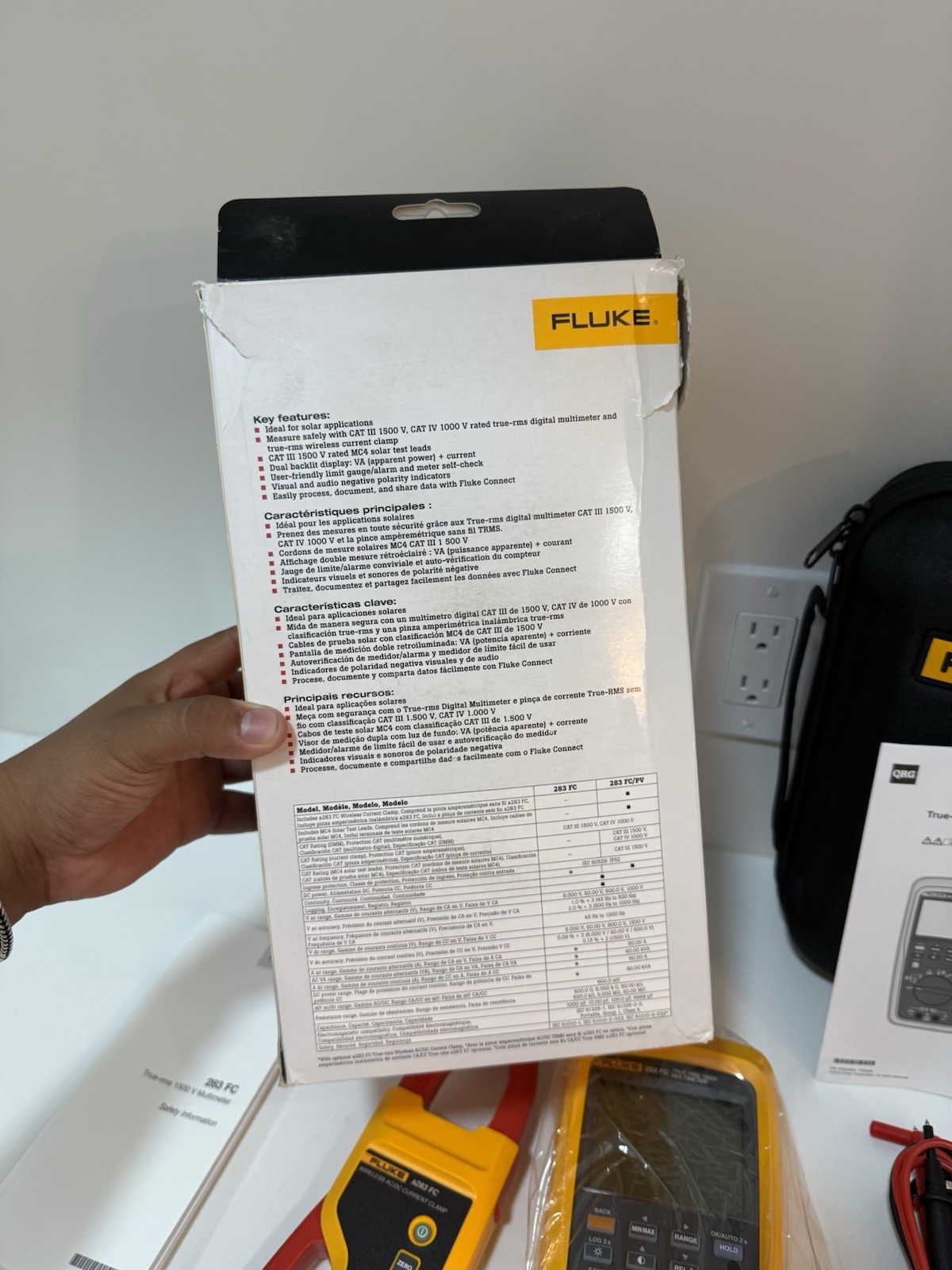 FLUKE 283 FC/PV SOLAR DIGITAL MULTIMETER & WIRELESS CURRENT CLAMP MFD-2025