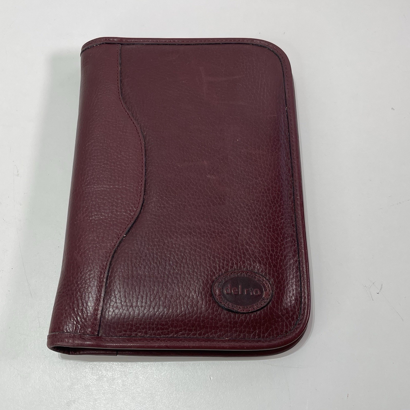 Vintage Del Rio Leathers Planner Organizer Burgundy Leather Notepad 10×6»