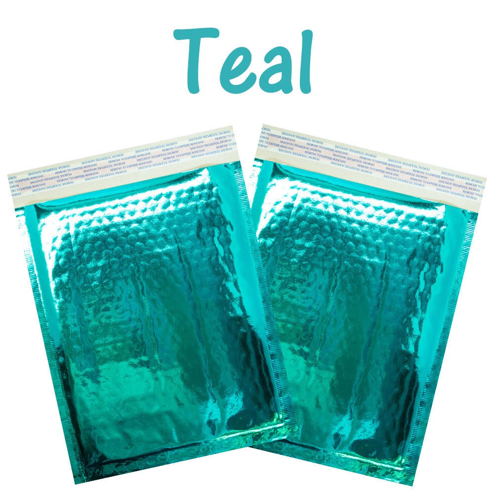 8.5×12 Holographic, Pink, Teal METALLIC BUBBLE MAILERS, Poly Padded Envelopes!