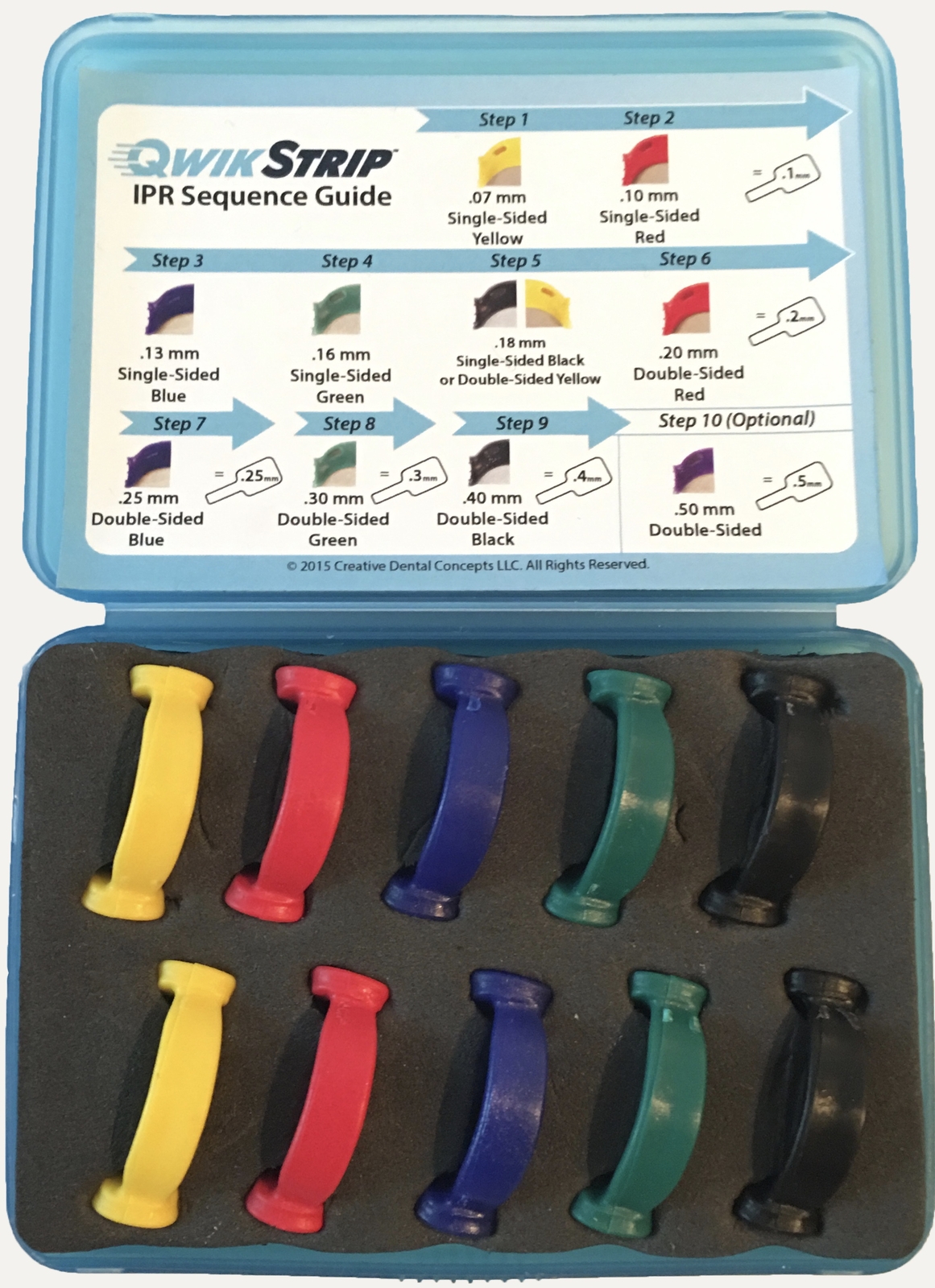 QwikStrip Finishing IPR Strips, Curved, Single-Sided, 10-Pack, Assorted