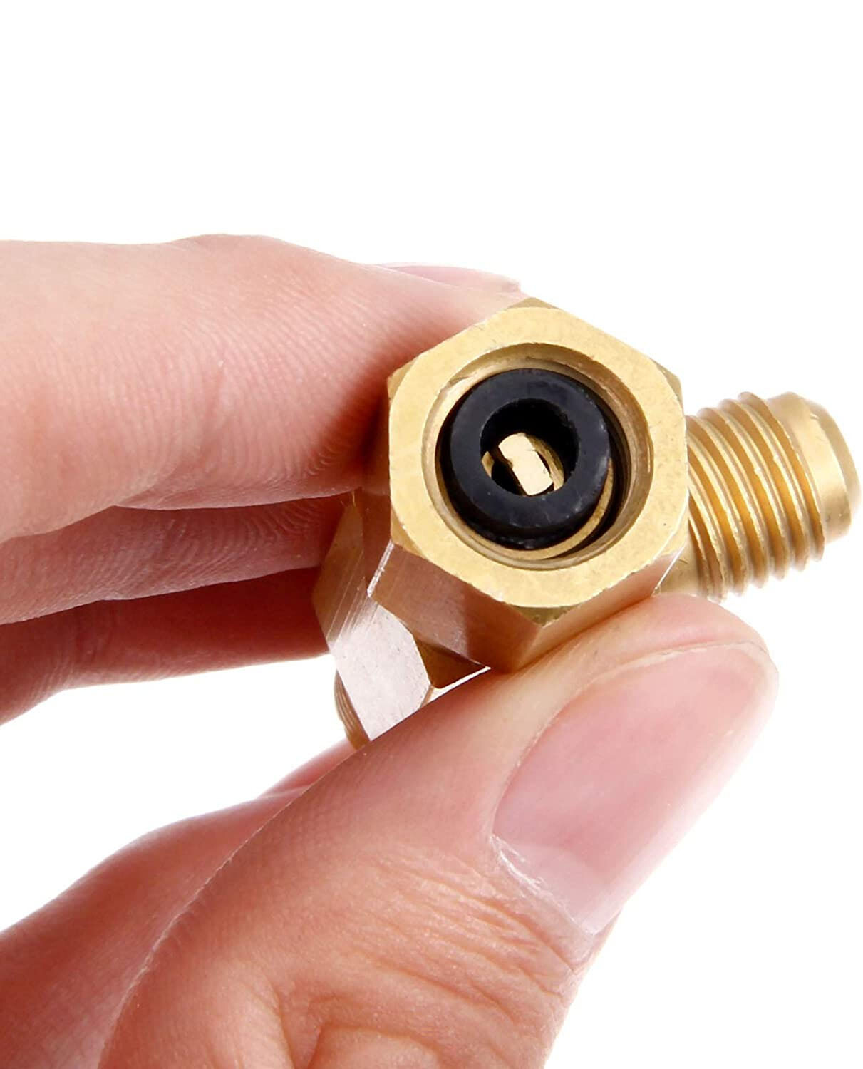 Refrigerant Quick Coupler Access Tee Split Connector 1/4» Valves Core Adapter