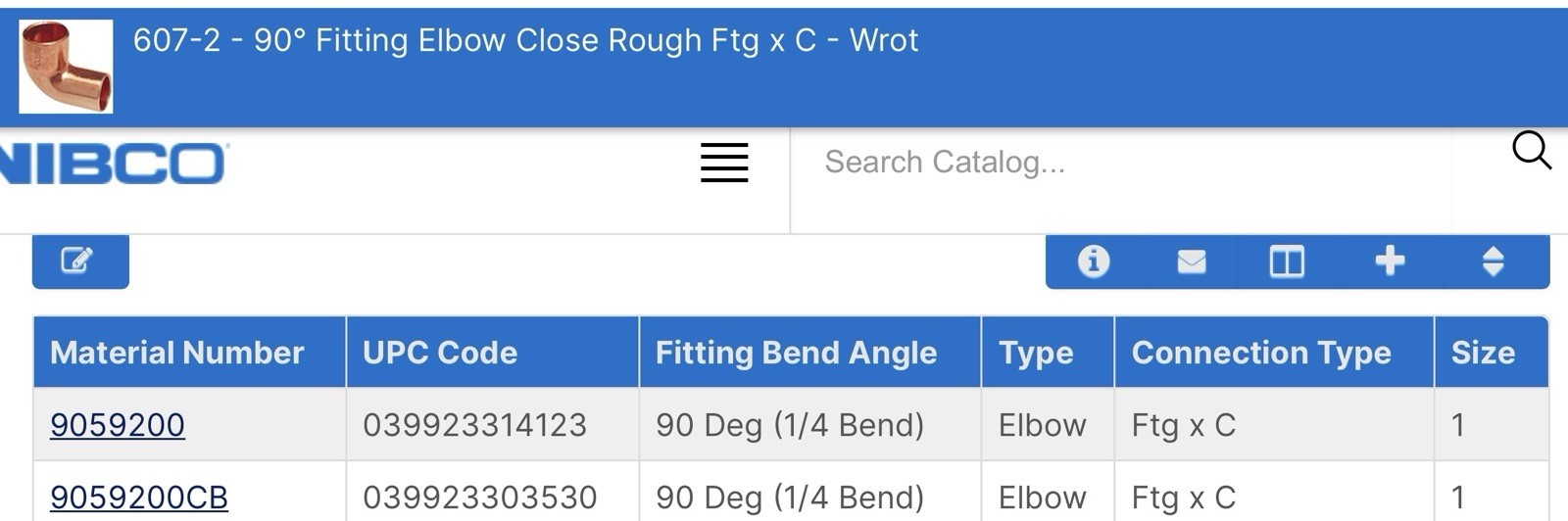 10 Pack NIBCO CP60721. 1 in. Wrot Copper 90 Degree Ftg x C Elbow 1”