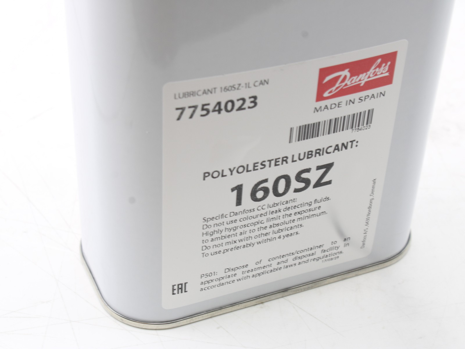 7754023 Danfoss Liter Can Poe Lubricant 160Sz OEM 7754023