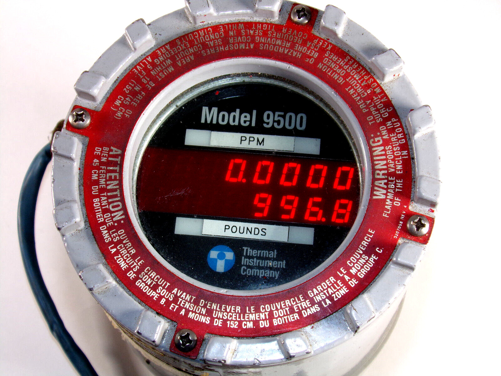 Thermal Instrument Company Model 600-9/9500 Thermal Mass Flow Meter, 0-5ppm