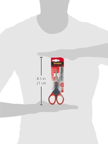 Scotch 6″ Precision Scissors, Great for Everyday Use (1446) 6-Inches, Grey/Red