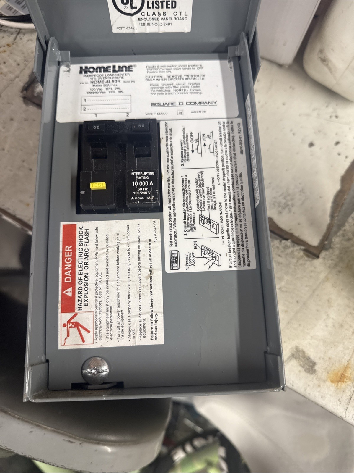 NEW SQUARE D HOMELINE 50 AMP OUTDOOR LOAD CENTER 120/240V 2 POLE GFIC HOME250SPA