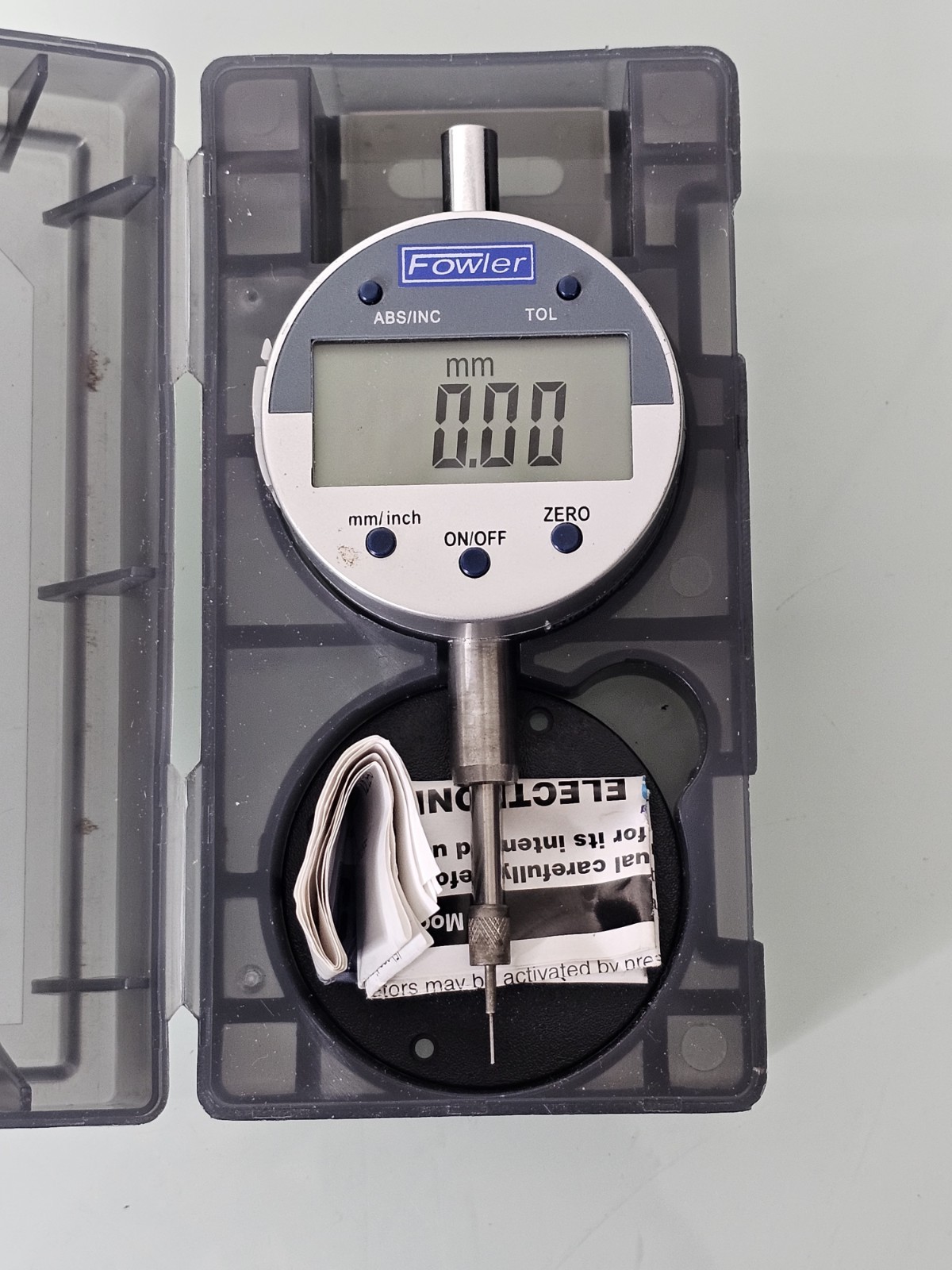 Fowler Digital Indicator Measuring Range: 0~12.7mm/0.5″, 25.4mm/1.0″