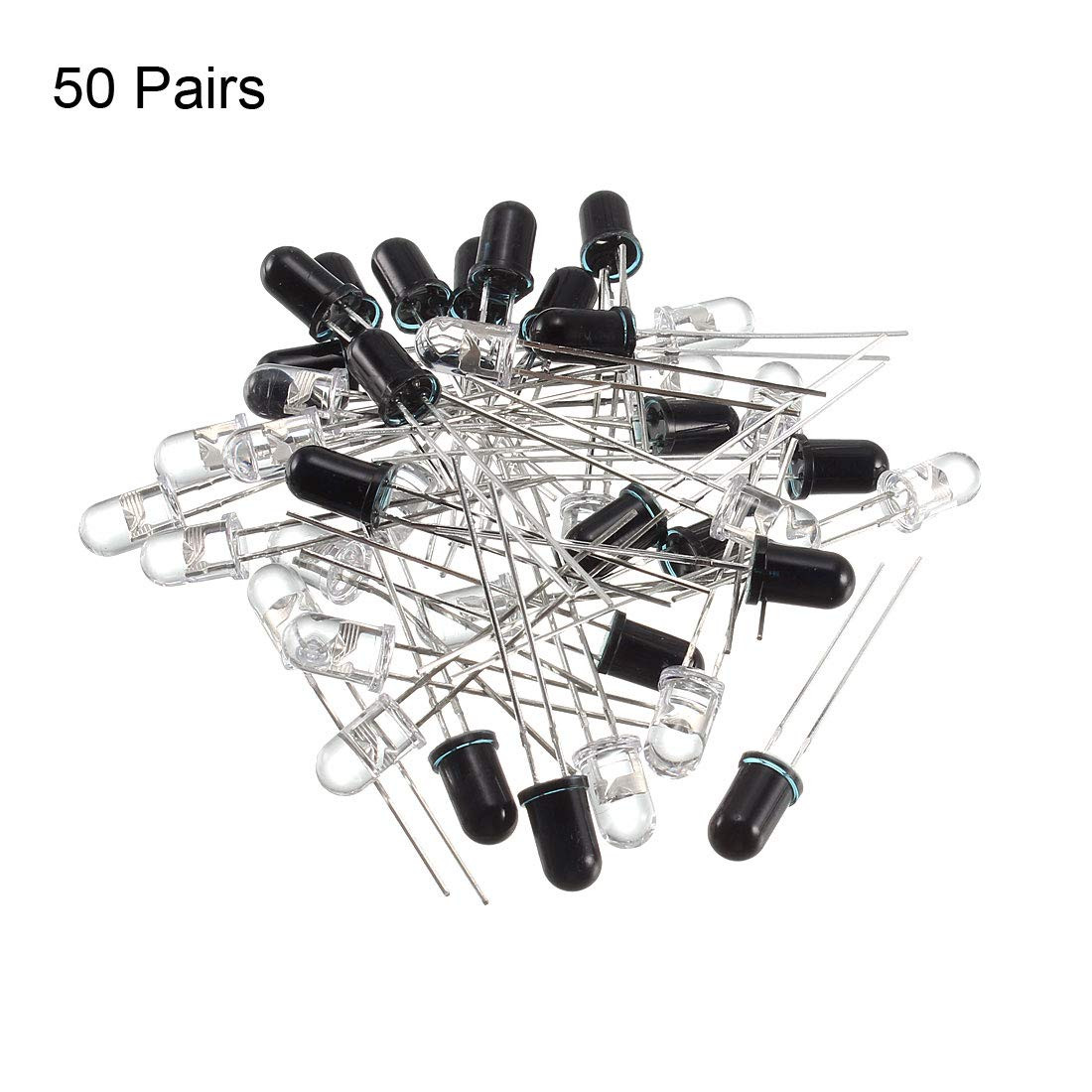 50pairs 5mm 940nm LEDs Infrared Emitter and IR Receiver Diode DC 1.2V Light Emit