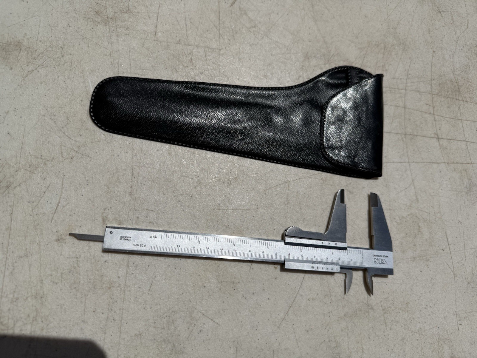 Vintage VIS Vernier Caliper Measure Gauge Tool Hardened Stainless Poland W/Case