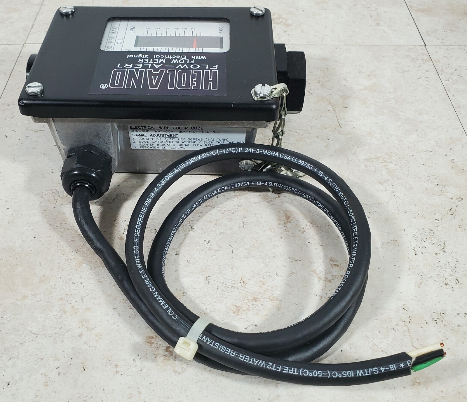 Hedland Flow-Alert Flow Meter w/ Electrical Signal, 3000 PSI Max Oil