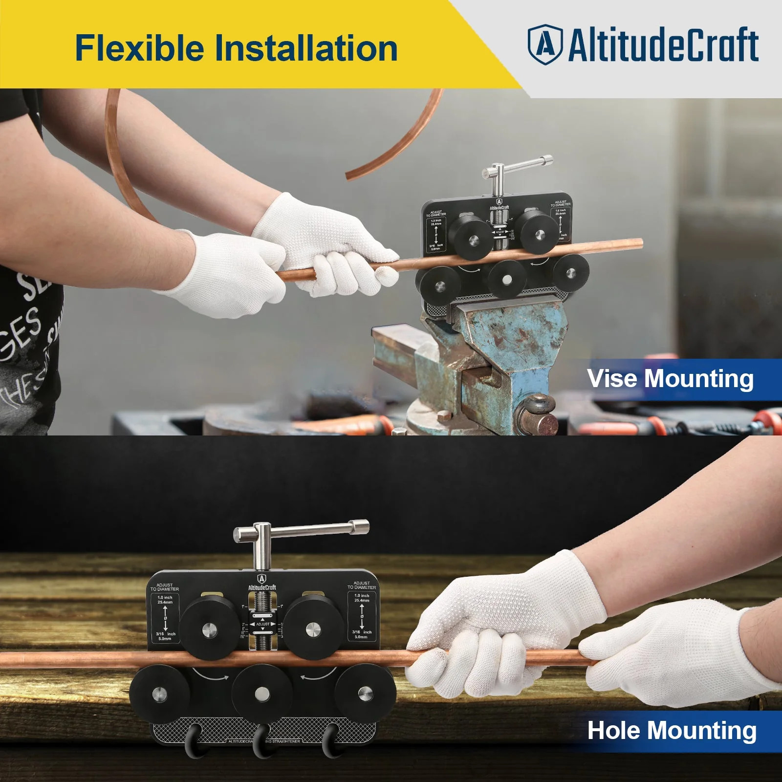 AltitudeCraft AC252 Brake Line Tube Straightener for 3/16″ – 1.0″ Diameters