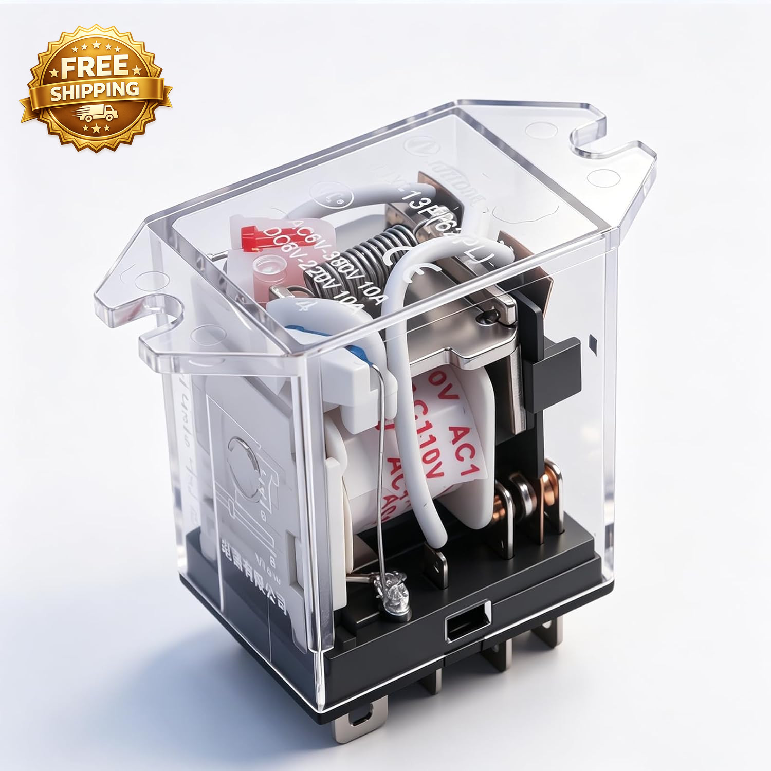 2Pcs DC 12V Coil 8 Pin 10A DPDT LED Indicator Electromagnetic Power Relay