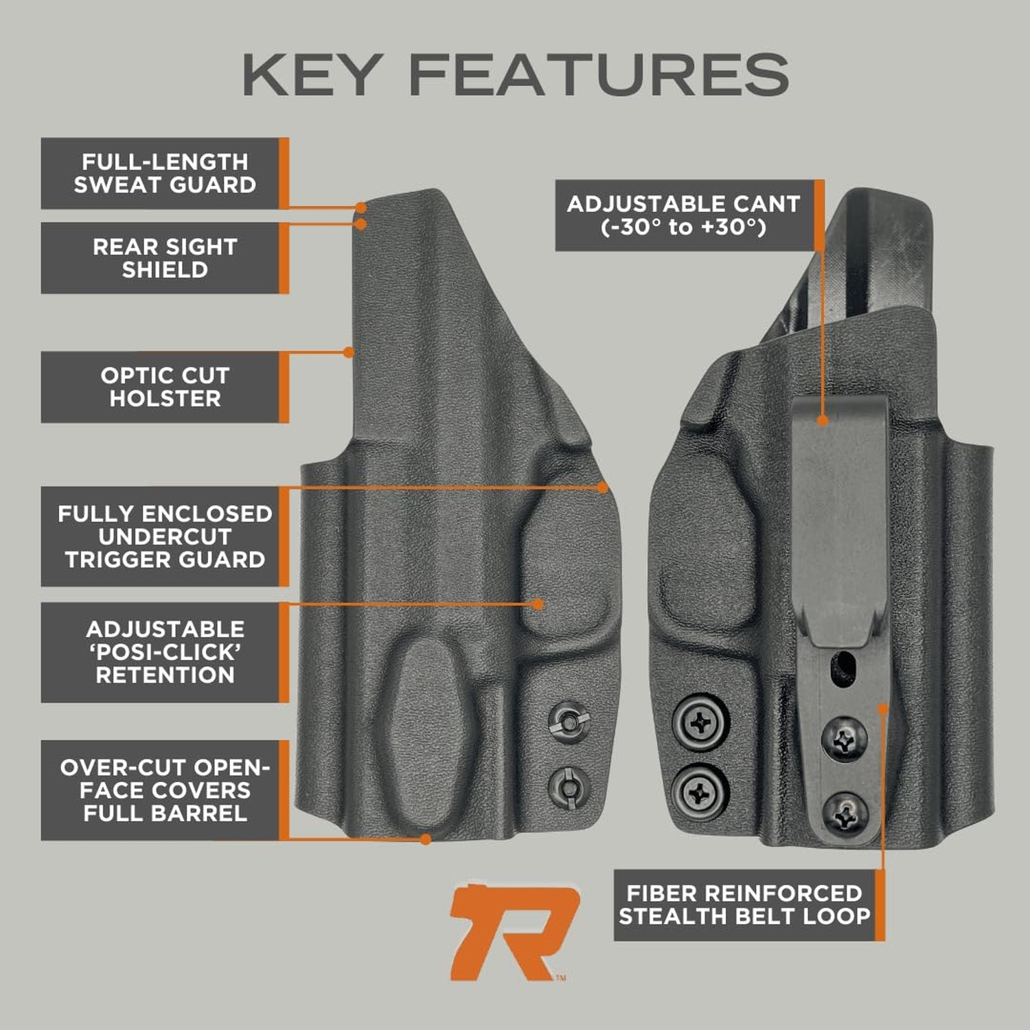 Rounded Tuckable Holster – IWB, Inside Waistband Concealed Carry, American Ma…