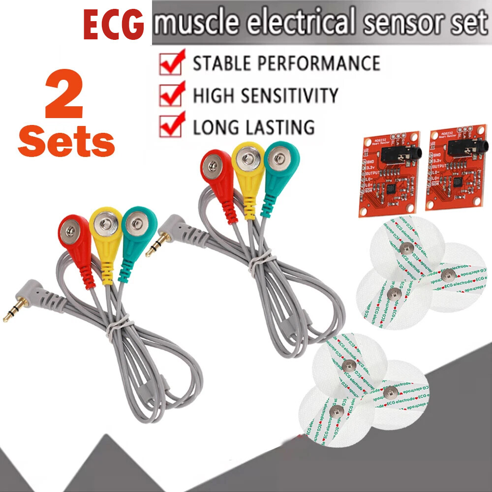 2 Sets Muscle Signal Sensor EMG Sensor for