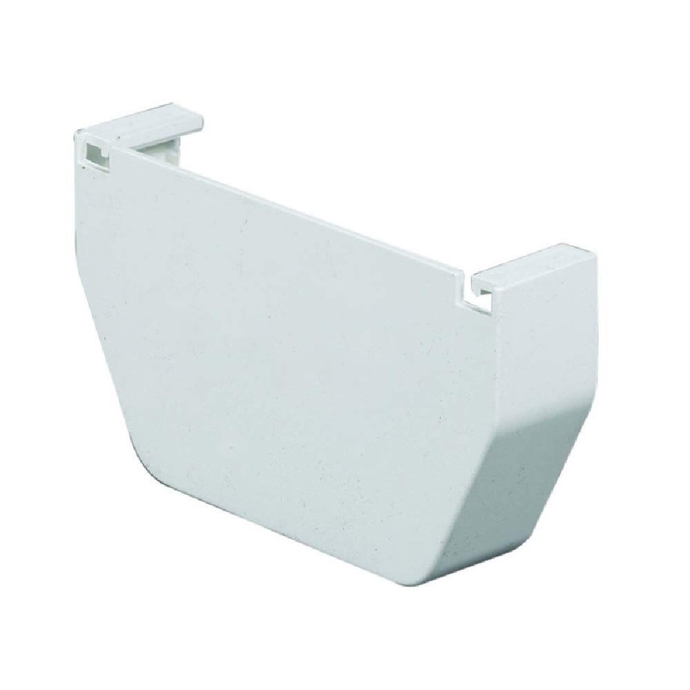 Amerimax Gutter End Cap, Contemporary, Vinyl, White, 5-in. No Size, White