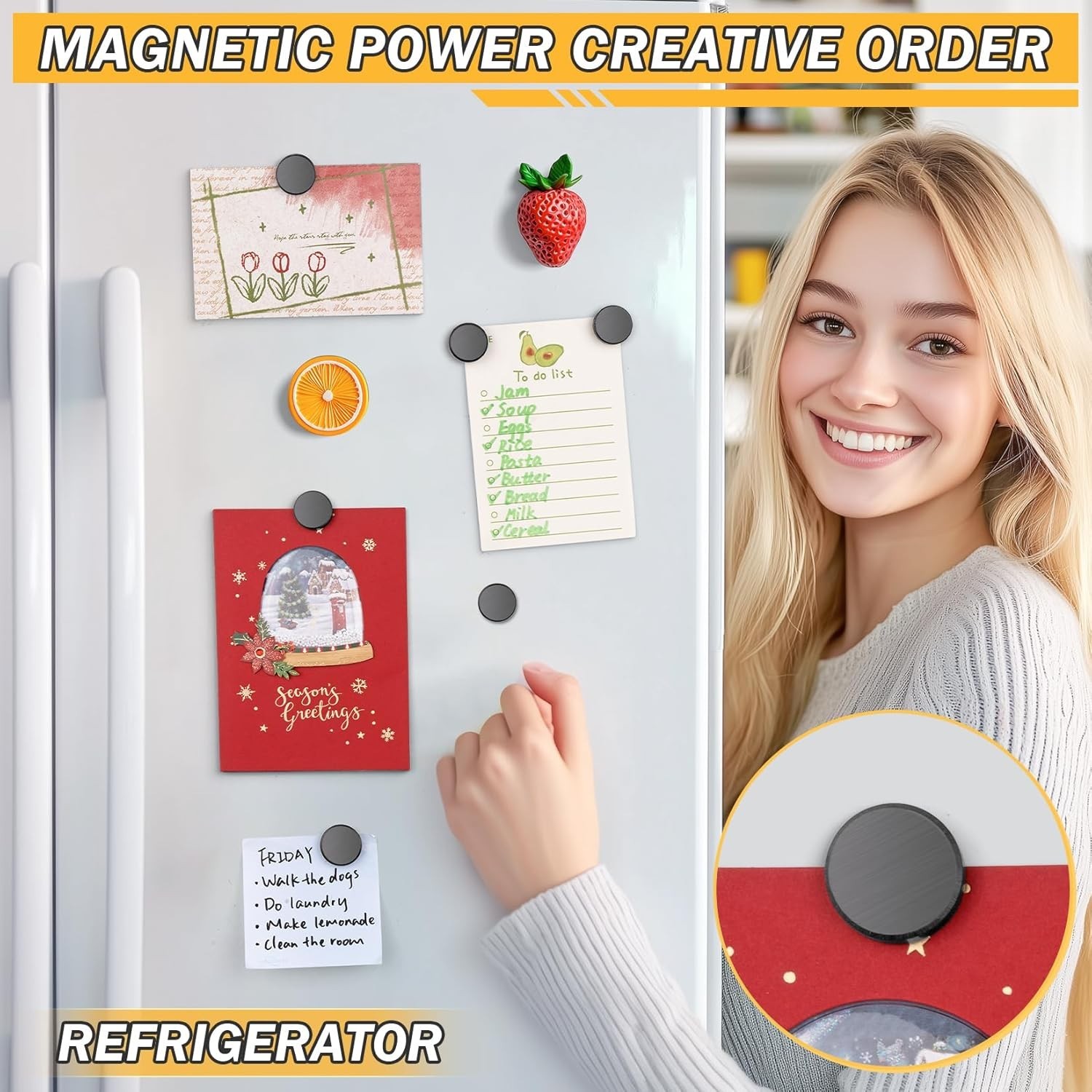 20pack Magnets for Crafts with Adhesive Backing, Round Disc Magnets Strong Stick