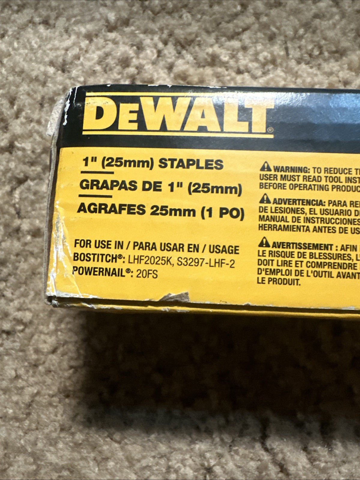 Dewalt 1 inx 3/16 in 20 Ga Crown Glue Collated Hardwood Flooring Staples