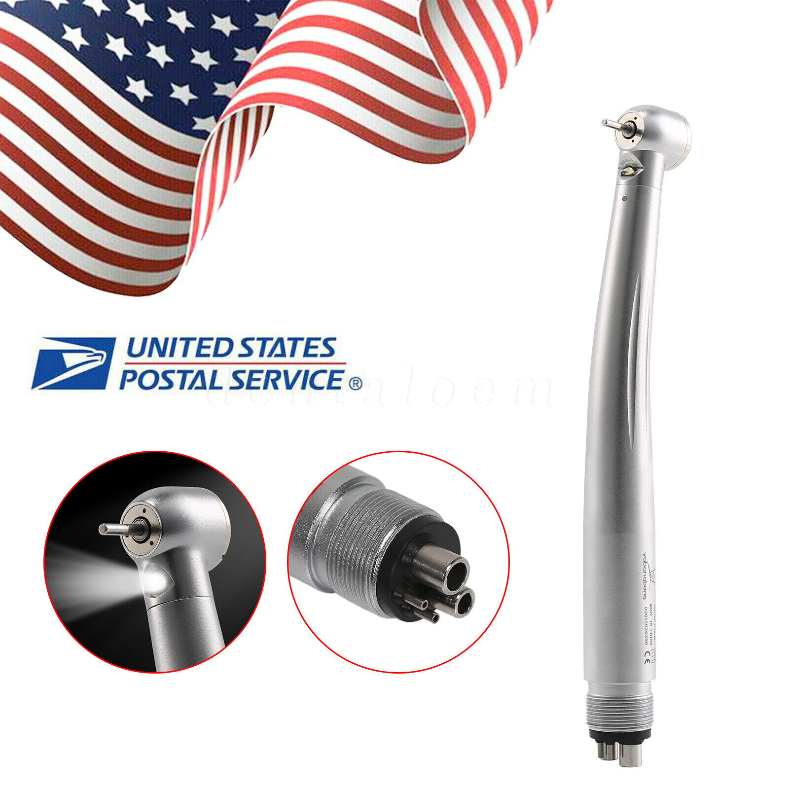 Dental E-generator LED High Speed Torque Head 3 Spray Handpiece 4Hole