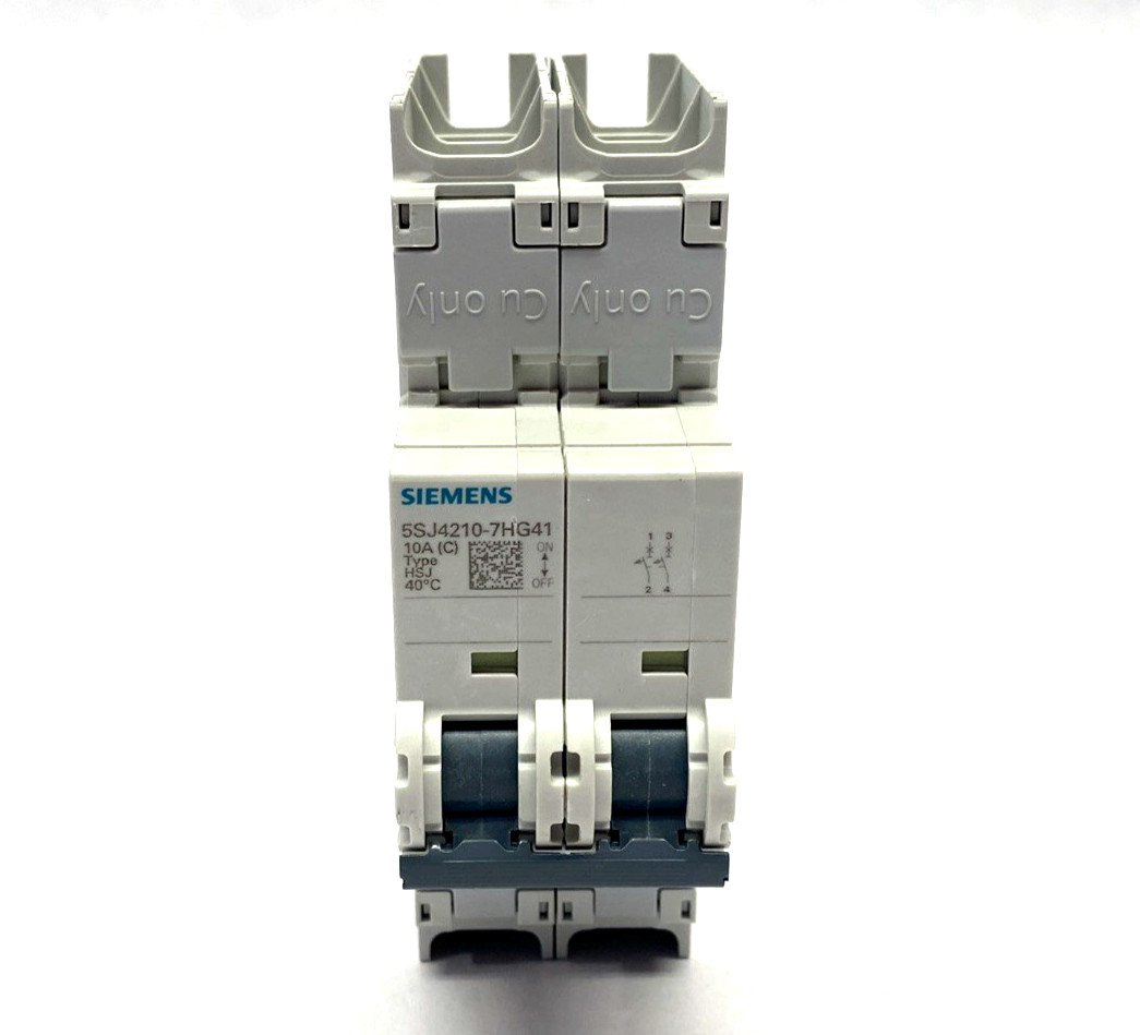 Siemens 5SJ4210-7HG41 Miniature Circuit Breaker 240V 14kA, 2P, C Type, 10A