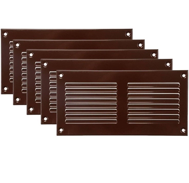 8×4 Brown Air Duct Vent Cover 5-Pack Metal Rectangle w Screen New FAST SHIPPING