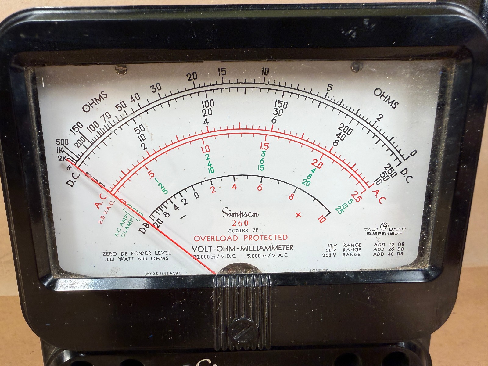 Simpson 260 Series 7P VOM Untested – Volt-Ohm-Millammeter Voltmeter Multimeter