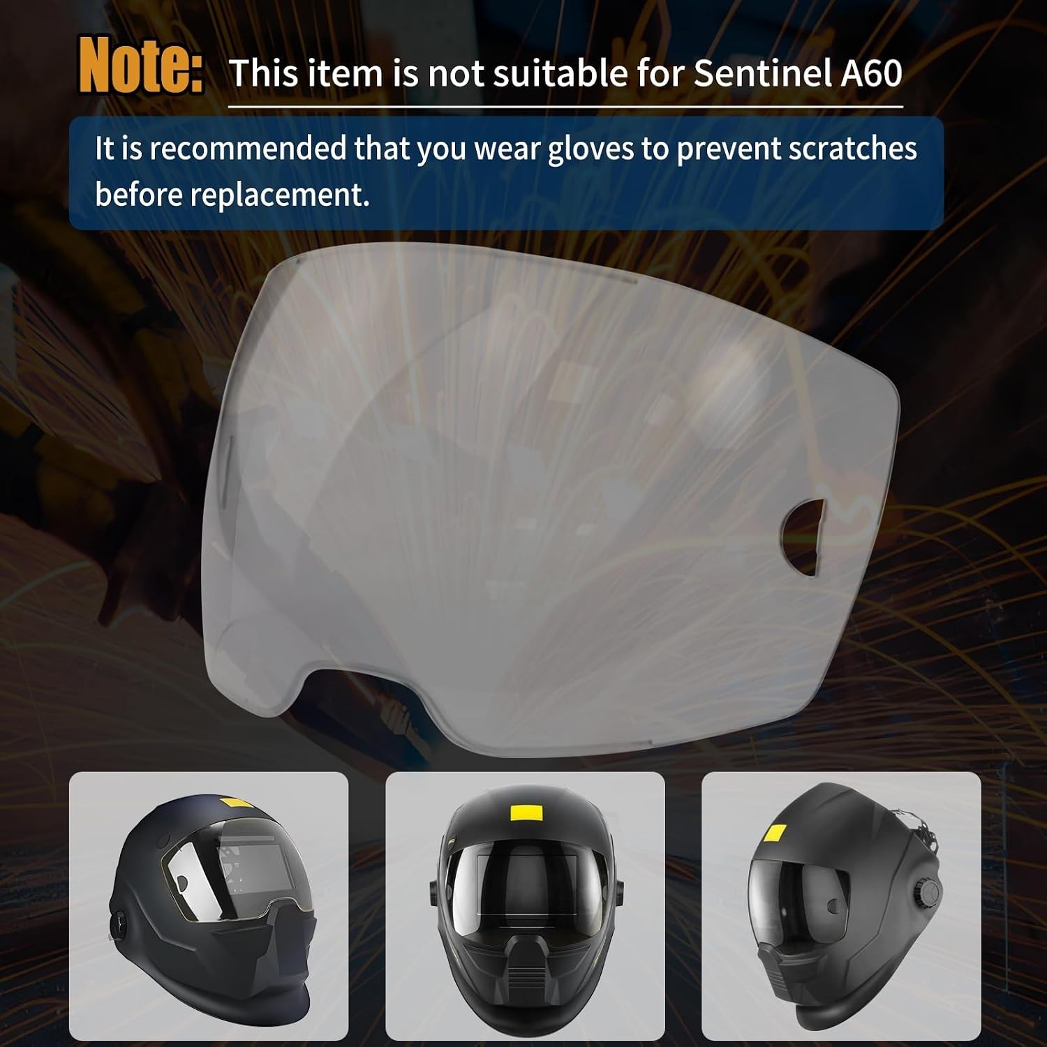 5 pack 0700000802 front lid lens compatible with esab sentinel a50 welding he