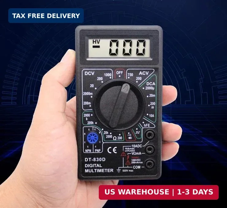 DT-830D Digital Multimeter with Buzzer Square Wave Output Voltage Ampere Ohm Tes